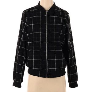 Jack by BB Dakota Black Plaid Bomber Jacket